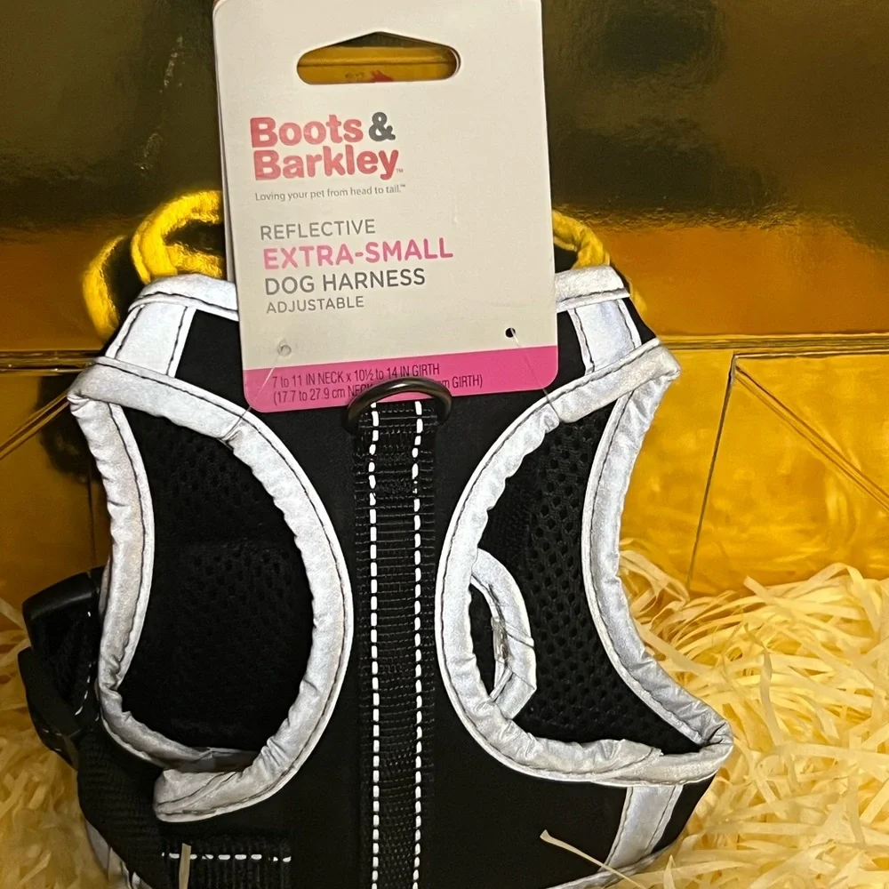 Boots & Barkley - XS Reflective Dog Harness Adjustable in Black